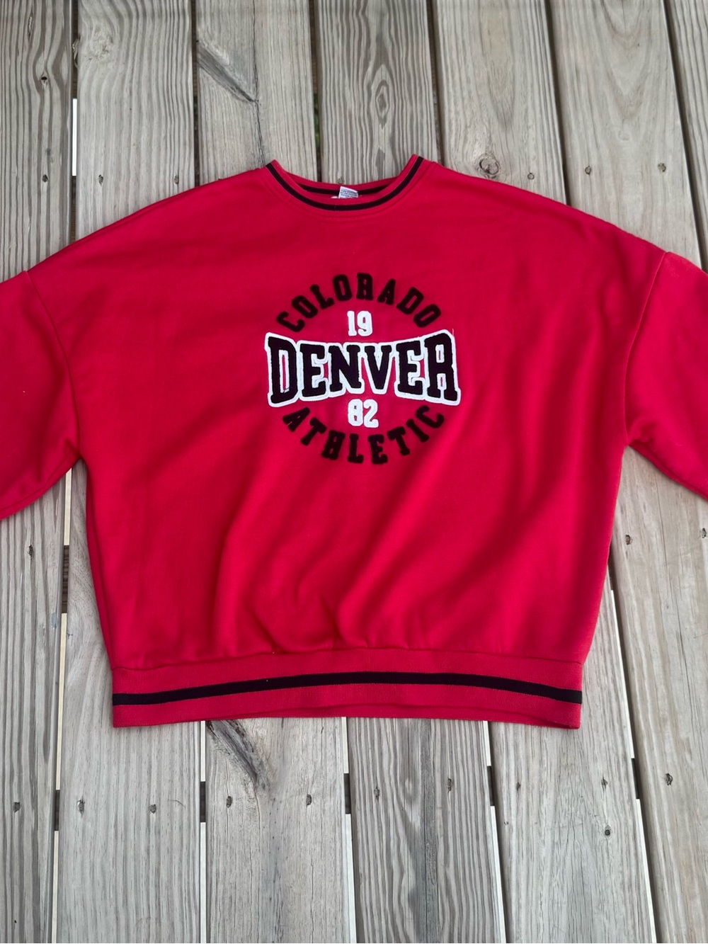 Rue21 Red Denver Athletic Crewneck Sweater